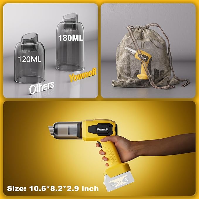 3 in 1 Handheld Car Vacuum Compatible with Dewalt 20V Battery with 21000pa Strong Suction, Handheld Vacuum Cordless & Blower with 200W Brushless Motor, Mini Vacuum Cleaner for Car, Home (No Battery)