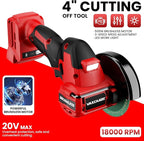 Cordless Cut Off Tool Compatible with Milwaukee 18V Battery, 18,000 RPM Brushless Motor, 4" Blades (2pcs) with Dust Cover, 1.2mm Max Blade Thickness for Wood/Metal/Plastic【BATTERIES NOT INCLUDED】