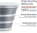 Goderewlid Collapsible Bucket 2.6 Gal/10L, Space-Saving, Portable Foldable Water Pail for Versatile Use, Home, Outdoors, Car Wash, Camping, Fishing - Grey, Single Pack