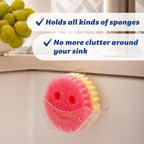 Scrub Daddy Cleaning Supplies Kit - Cif Floral Bundle - Includes Scrub Mommy Dish Sponges, Microfiber Towels, Kitchen Sink Caddy & Cif Cream All Purpose Cleaner, Pink Lilly (9 Count)