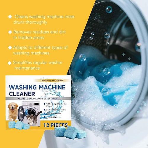 12 Pack Washing Machine Cleaner Tablets for HE Front & Top Load Washers, Deep Cleaning Washer Tablets Help Reduce Odors, Residue & Lint Buildup, Easy Dissolving Laundry Machine Cleaner (12)