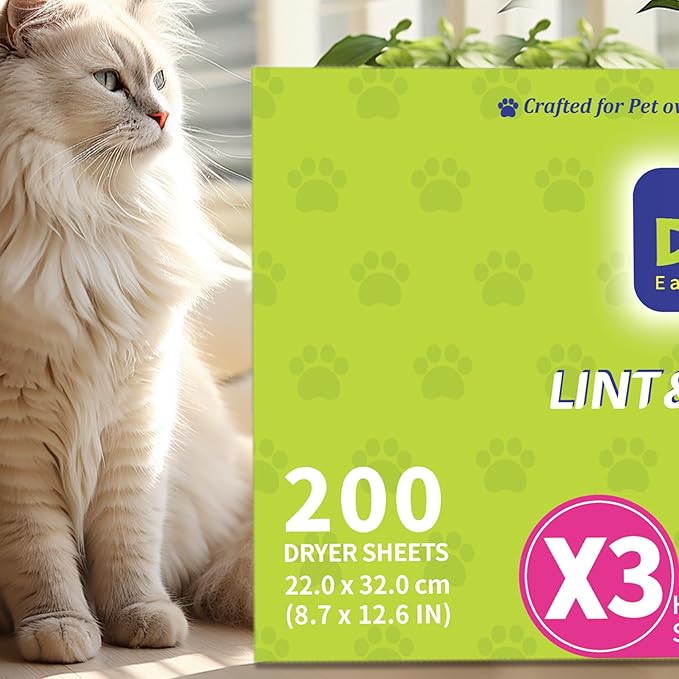 r.Easy LINT & HAIR REMOVER Pet HUGESHEETS with 3X Dryer Sheets, Rose Dream, 200 Count,PLANT&MINERAL-BASED FORMULA