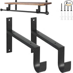 AddGrace Heavy Duty Closet Rod and Shelf Brackets 10 Inch Wall Mounted Closet Rod Bracket with Pole Holder Shelving Support with Screws for Laundry (2 Pack)