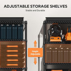 M MZG 4 Tiers Storage Shelves Load 1400LBS, Metal Shelving Wire Metal Shelving Unit Shelves for Storage Adjustable Garage Shelving for Pantry Kitchen Garage Black 17.7" D x 47.3" W x 62.7" H