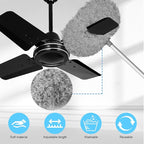 Eunice 7FT Ceiling Fan Duster with Extension Pole, Adjustable and Removable Fan Cleaner Blade for High Ceiling, Window Door Furniture (Blue)