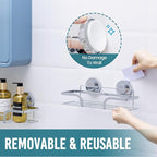 TAILI Shower Caddy Suction Cup 2 Pack, Heavy Duty Bathroom Basket, Bath Shelves for Inside,Stainless Steel Shower Holder for Bathroom Storage & Home Decor,Silver