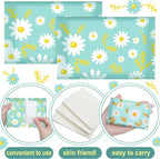 Geyee 50 Packs Facial Tissue Travel Packs Disposable Pocket Tissues for Wedding Guest Travel School Purse Home Supplies, 500 Sheets 3 Ply(Daisy)