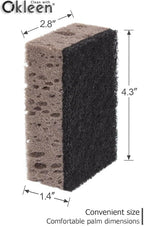 Taupe Multi Use Scrub Sponges. Made in Europe. 18 Pack, 4.3x2.8x1.4 inches. Best Odorless Durable Brown Heavy Duty Scrubber for Kitchen and Household Cleaning
