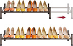Tajsoon Expandable Shoe Rack for Closet 1 Tier, 28“-41“Adjustable & Stackable Shoe Shelf Storage, Metal Shoe Rack Organizer for Front Door Entrance, Closet, Garage, Entryway, Bronze