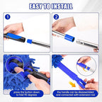 Ceiling Fan Cleaner Duster with 80" Extension Pole, Flexible and Washable Chenille Fan Duster for High Ceiling Fan Blades Light Fixtures Furnitures
