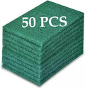 50 PCS Heavy Duty Scour Pads Sponge Dish Scrubber Green Reusable Household Scrub Pads for for Dishes, Kitchen Scrubbers & Metal Grills 4 x 6 x 0.31inch