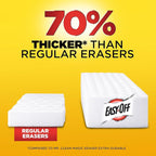 Easy‑Off Heavy Duty 2‑in‑1 Ultra Thick Eraser & Degreasing Formula, 5 Multi‑Use Cleaning Pads — Cuts Through Tough Grease & Grime in Seconds
