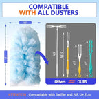 Heavy Duty Duster Refills for Swiffer Duster (60 Count) | 360° Unscented Disposable Multisurface Dusters with 1 Handle- for Home, Blinds, Fans & Corners, Blue