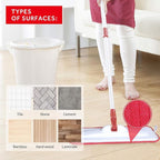 16.5 inch Mop Pads Refills, 3 Pack Microfiber Reusable Replacement Mop Pads Flat Replacements Heads for Wet Or Dry Floor Cleaning and Scrubbing, Red Cloth