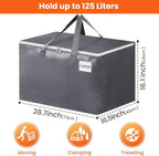 BlissTotes Large Moving Boxes and with Zippers & Handles Moving Supplies with lids, Heavy Duty Totes for Storage Bags for Space Saving, Fold Flat, Moving and Storing, 10 Pack