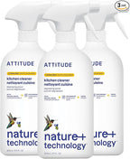 ATTITUDE Kitchen Cleaner Spray, EWG Verified, Degreaser Spray to Cut Grease & Grime, Plant-Based & Vegan, Citrus Zest Scent, 27.1 Fl Oz (Pack of 3)