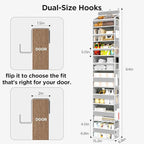 Mefirt Over The Door Organizer, 8 Shelf Door Hanging Organizers with 8 Large Capacity Pockets, Back of Door Organizer Storage Hanging Shelves for Closet Bathroom Bedroom Nursery