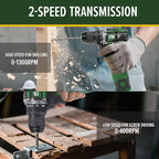 Prostormer 17V Brushless Power Drill Set, 60N.m Cordless Drill Driver with 2 Variable Speed, 3/8" Keyless Chuck, 24 Pcs Drill Bits, 2pcs 1.5Ah Battery & Charger, Storage Box Included