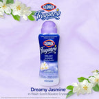 Clorox Fraganzia Laundry Scent Booster Crystals, In-Wash Fragrance Beads for Fresh-Smelling Clothes & Linens, Safe for All Fabrics & Colors, Easy-Pour Bottle, Dreamy Jasmine Scent, 18 Oz, 2 Pack