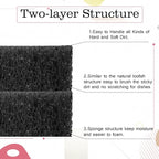 3 Pcs Dual Sided Scrub Sponge Multi Functional Cute Temperature Sensitive Non Scratch Dish Sponge for Washing Dishes Kitchen Bathroom(Flower,Black)