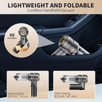 Car Vacuum Portable Cordless 22000PA High Power Handheld Mini Vacuum Cleaner Rechargeable Foldable with Brushless Motor Air Blower Duster Pump for Car Home Office Pet (Gray)