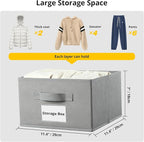BrilliantJo 2 Pack 6 Shelves Hanging Closet Organizer with 2 Drawer, Hanging Storage with 4 Side Pockets for Clothes Shoes, 43.5"x12"x12"(Gray)