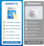 Eco Laundry Whitener Sheets 78 Count – Binbata Unscented High Concentrated Laundry Bleach, Effectively Remove Yellowing & Greying, Safe for Sensitive Skin, Available in all Washing Machines