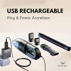 Car Vacuum Cleaner – 120W High-Power Cordless Mini Vacuum with USB Charging | Dual 2000mAh Battery | Lightweight 0.36kg | 0.5L Dust Capacity | Compact Handheld Cleaner Car Home Office