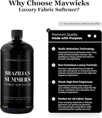 Mavwicks Fragrances - Luxury Scented Liquid Fabric Softener (Brazilian Summers) 32 Oz – Crafted with Clean Ingredients – Reduces Static, and Softens Clothes – Safe for All Fabrics and Skin