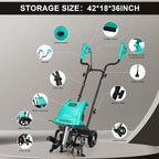13.5 Amp 12 Inch Electric Tiller/Cultivator with 4 Steel Tines, 8'' Tilling Depth Small Garden Tiller for Gardening, Corded Rototiller with Adjustable Wheels