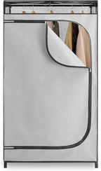 Whitmor Portable Clothes Closet - Freestanding Garment Organizer with Cover - 36 Inches Wide - Grey