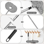 Eunice 2Pack Ceiling Fan Duster with Extension Pole, 13-49.7 Inches Adjustable and Removable Fan Cleaner Blade for High Ceiling, Window Door Furniture (Grey)