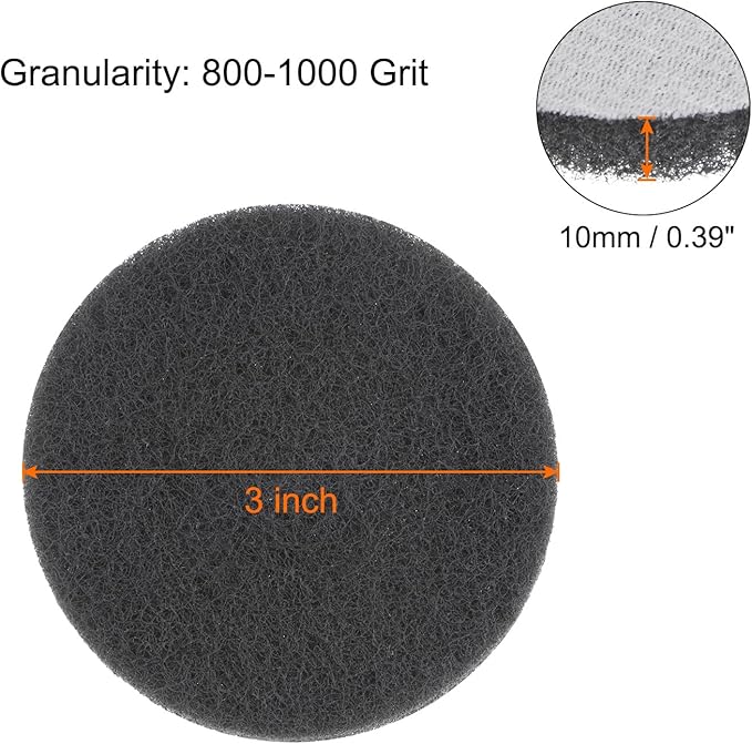 HARFINGTON 8pcs Drill Power Brush 3 inch Tile Scrubber Scouring Pads 800-1000 Grit for Bathroom Kitchen Household Cleaning