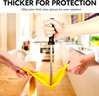 Vgo... 5-Pairs Reusable Household Gloves, Rubber Dishwashing gloves, Extra Thickness, Long Sleeves, Kitchen Cleaning, Working, Painting, Gardening, Pet Care (Size L, Yellow, HH4601)