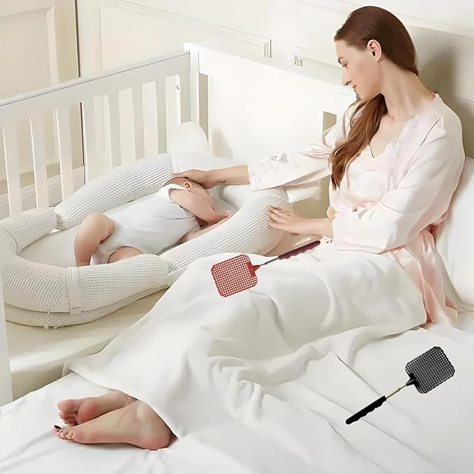 6 Pieces Extendable Fly Swatter, Manual Fly Swatter, Portable Plastic Fly Swatter for Flies, Mosquitoes and Insects - Red/Orange/Yellow/Pink/Purple/Black