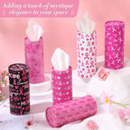 Outus 12 Pcs Breast Cancer Awareness Car Tissues Cylinder Holder with 3 Ply Facial Tissue Bulk Ribbons and Hearts Tissue Holder Travel Tissues Boxes Container for Car Cup Office Home Charity Event