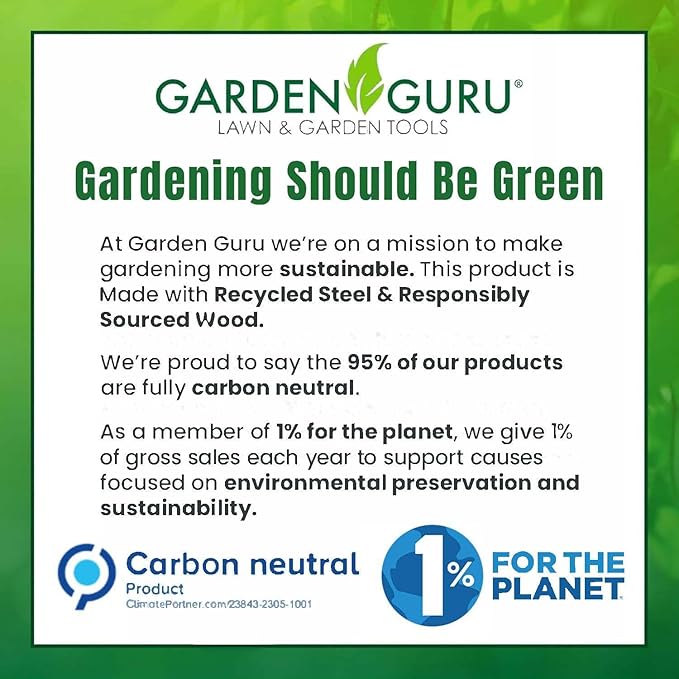 Garden Guru Eco Super Strong Garden Trowel with Ergonomic Wood Handle - 100% Recycled Stainless Steel - Rust Resistant - FSC Certified Wood - Perfect Tool for Gardening Weeding Transplanting & Digging