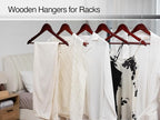 StorageWorks Wooden Hangers 20 Pack, Wood Coat Hangers for Closet, Heavy Duty Clothes Hangers for Suits, Shirts, Pants, Jackets, Dark Cherry Color