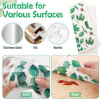 Lucomb 8 Pack Swedish Dish Cloths Washable, Reusable Cleaning Kitchen Paper Towel Sponge Dishcloths, Fast Drying Absorbent Hand Wipes Odorless Tea Towel for Kitchen Home Bar (Plants)