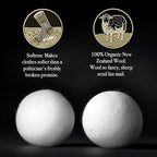 XXL 4in Wool Dryer Balls – Twice The Size of XL | 100% Organic New Zealand Wool | Shorten Drying Time | Reduce Static & Wrinkles Fast (by BigWoolBalls)