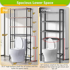 Over-The-Toilet Storage Shelf,4-Tier Bathroom Organizer Cabinet Rack And Storage Over Toilet With Shelf Waterproof Feet Pad And Basket,Multifunctional Space Saver Freestanding Bathroom Shelves（Brown）