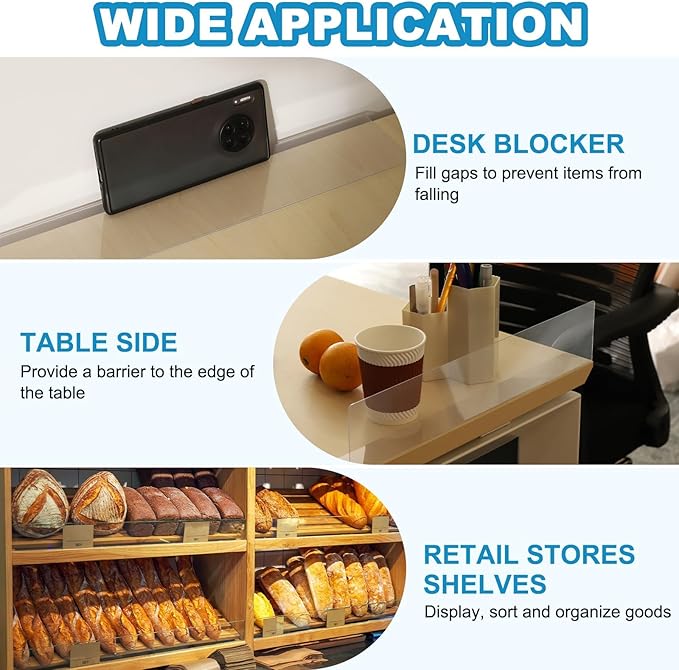 PATIKIL 4 Pack Shelf Dividers for Closet Organization, 11.1x1.6x4 Acrylic Magnetic Closets Separator Kitchen Cabinet Shelves Under Bed Blocker for Bedroom Kitchen Office, Clear