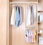 Adjustable Hanging Closet Rod, Extender Hanging Rod, Closet Hanging Organizer, Heavy Duty Closet Bar, Hanging Rod (1 Pack, Chrome)