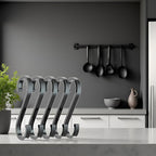 5 Pcs Black S-Shaped Hooks,Space Aluminum S Hook Multifunctional Hanging Hook Clasp Holder for Kitchen Bedroom Utility Hooks, Industrial Hooks Hardware, Home Storage Hooks