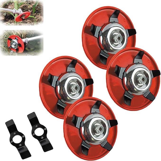 Upgraded Weeding Disc, Universal Weeding Disk, One Blade Replacement Heads, Weed Eater Blades, Weed Wacker Blade, Multifunctional Weeder Plate for Trimmer (4PC)