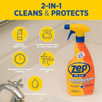 Zep Plus Bathroom Foaming Cleaner 32 oz (2 Units) with a Blue Microfiber Rag ECBD021 - Fight Soap Scum and Hard Water with our powerful Bathroom Cleaner and a Reusable Rag
