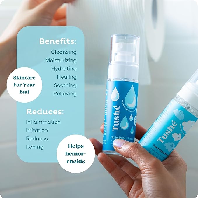 Toilet Paper Foam (2-Pack) – Flushable Wet Wipe Alternative for Sensitive Skin – Unscented, Septic Safe – Aloe Vera, Witch Hazel & Vitamin E – 100ml (3.38 fl oz)