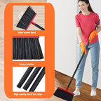 Heavy-Duty Adjustable Angle Broom with 56" Steel Handle - Ideal for Home, Garage, Kitchen, Bathroom, Office, and Outdoor Use - Durable & Efficient Cleaning Tool for Hard Floors (Red)
