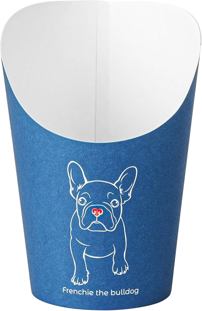 Restaurantware Bio Tek 12 Ounce French Fry Containers 100 Disposable Charcuterie Cups - Incline Design Round Frenchie Paper French Fry Cups Stackable For Waffles Chips or Popcorn
