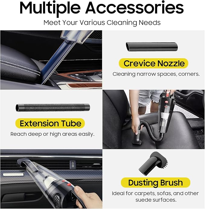 Cordless Hand Held Vacuum Cleaner - Handheld Vacuum Cleaner with Washable Filter, Lightweight & Low Noise, Clean Dust & Hair Fastly